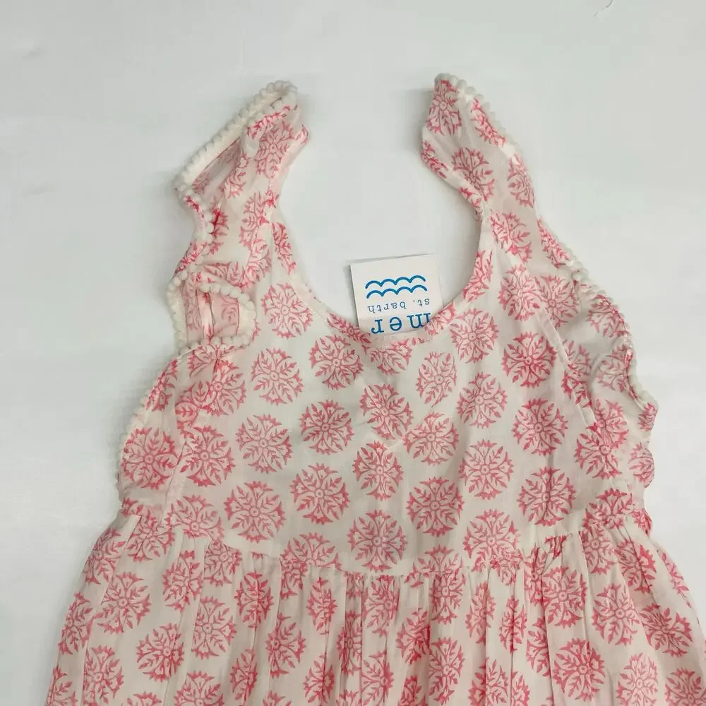 NWT Mer St. Barth Size 2 Daphne Flutter Sleeve Dress in Pink Star